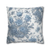 Pillow Case "Dainty Blues Summer Flowers" Spun Polyester Square Decorative Accent Throw Pillow Case concealed zipper sofa couch bed 