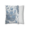 Pillow Case "Dainty Blues Summer Flowers" Spun Polyester Square Decorative Accent Throw Pillow Case concealed zipper sofa couch bed 