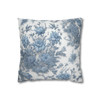 Pillow Case "Dainty Blues Summer Flowers" Spun Polyester Square Decorative Accent Throw Pillow Case concealed zipper sofa couch bed 