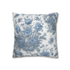Pillow Case "Dainty Blues Summer Flowers" Spun Polyester Square Decorative Accent Throw Pillow Case concealed zipper sofa couch bed 