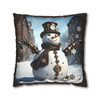 Pillow Case Steampunk Snowman Throw Pillow | Unique Design| Living Room, Bedroom, Dorm Room