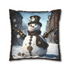 Pillow Case Steampunk Snowman Throw Pillow | Unique Design| Living Room, Bedroom, Dorm Room