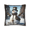 Pillow Case Steampunk Snowman Throw Pillow | Unique Design| Living Room, Bedroom, Dorm Room