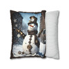 Pillow Case Steampunk Snowman Throw Pillow | Unique Design| Living Room, Bedroom, Dorm Room