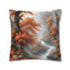Pillow Case "Burnt Orange Toile" Design Spun Polyester Square Throw Pillow Cover orange tree toile floral patterns on white