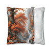 Pillow Case "Burnt Orange Toile" Design Spun Polyester Square Throw Pillow Cover orange tree toile floral patterns on white