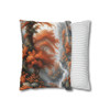 Pillow Case "Burnt Orange Toile" Design Spun Polyester Square Throw Pillow Cover orange tree toile floral patterns on white