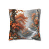 Pillow Case "Burnt Orange Toile" Design Spun Polyester Square Throw Pillow Cover orange tree toile floral patterns on white