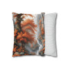 Pillow Case "Burnt Orange Toile" Design Spun Polyester Square Throw Pillow Cover orange tree toile floral patterns on white
