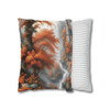 Pillow Case "Burnt Orange Toile" Design Spun Polyester Square Throw Pillow Cover orange tree toile floral patterns on white