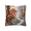 Pillow Case "Burnt Orange Toile" Design Spun Polyester Square Throw Pillow Cover orange tree toile floral patterns on white