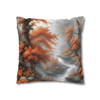 Pillow Case "Burnt Orange Toile" Design Spun Polyester Square Throw Pillow Cover orange tree toile floral patterns on white