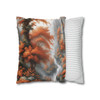 Pillow Case "Burnt Orange Toile" Design Spun Polyester Square Throw Pillow Cover orange tree toile floral patterns on white