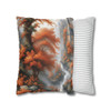 Pillow Case "Burnt Orange Toile" Design Spun Polyester Square Throw Pillow Cover orange tree toile floral patterns on white