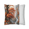 Pillow Case "Burnt Orange Toile" Design Spun Polyester Square Throw Pillow Cover orange tree toile floral patterns on white