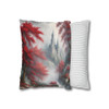 Pillow Case "Red Toile Castle" Pattern Spun Polyester Square Throw Pillow Cover for sofa couch bed accent decorative living room
