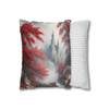 Pillow Case "Red Toile Castle" Pattern Spun Polyester Square Throw Pillow Cover for sofa couch bed accent decorative living room