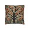 Pillow Case in Rowan Tree Old World Style concealed zipper polyester double sided design peach coral teal tree of life