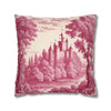 Pillow Case "Claret and Cream" Old World Tapestry Style Spun Polyester Square Throw Pillow Cover zippered decorative sofa couch bedroom bed