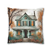 Pillow Case "Wet on the Easel" Watercolor Style Polyester Decorative Square Throw Pillow Cover zippered sofa couch bed teal orange white