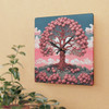 Acrylic Wall Clock in Pink Tree of Life Rowan Tree