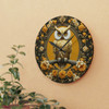 Adorable Owl Acrylic Wall Clock in Yellow, Cream, and Gray. Makes a wonderful Christmas or housewarming gift for the owl enthusiast.