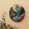 Art Nouveau Summer Mountain Acrylic Wall Clock Square or Round Living room dining room christmas gift birthday gift