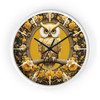 Adorable Owl Wall Clock in Yellow, Cream, and Gray. Makes a wonderful Christmas or housewarming gift for the owl enthusiast in your life.