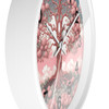 Pink Tree of Life Rowan Tree Wall Clock