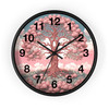 Pink Tree of Life Rowan Tree Wall Clock