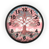 Pink Tree of Life Rowan Tree Wall Clock