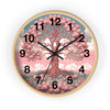 Pink Tree of Life Rowan Tree Wall Clock