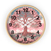 Pink Tree of Life Rowan Tree Wall Clock