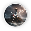 Stormy Night Lighthouse Wall Clock Black White Kitchen Dining Room Bedroom Den Christmas holiday birthday gift