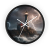 Stormy Night Lighthouse Wall Clock Black White Kitchen Dining Room Bedroom Den Christmas holiday birthday gift