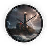 Stormy Night Lighthouse Wall Clock Black White Kitchen Dining Room Bedroom Den Christmas holiday birthday gift