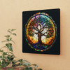 Tree of Life Rowan Tree Wall Clock| Acrylic Stained Glass Look| 