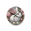 Fluffy Pink Bunny Acrylic Wall Clock Square or Round Nursery Childs bedroom baby shower gift baby girl christmas birthday