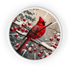 Christmas Cardinal Wall Clock