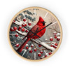 Christmas Cardinal Wall Clock