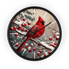 Christmas Cardinal Wall Clock