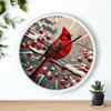 Christmas Cardinal Wall Clock