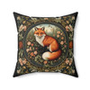 Fox Throw Pillow| William Morris Inspired| Cottagecore | Living Room, Bedroom, Dorm Room