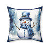 Christmas Snowman Throw Pillow| Watercolor Design | Cottagecore | Living Room, Bedroom, Dorm Room