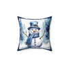 Christmas Snowman Throw Pillow| Watercolor Design | Cottagecore | Living Room, Bedroom, Dorm Room