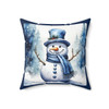 Christmas Snowman Throw Pillow| Watercolor Design | Cottagecore | Living Room, Bedroom, Dorm Room