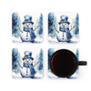 Snowman Corkwood Coaster Set