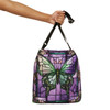 Stained Glass Butterfly Design Tote Bag| Fun Design| Adjustable Tote Strap| Two Sizes 16 inch or 18 inch