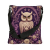 Purple Owl Floral Tote | William Morris Inspired| Adjustable Tote Bag| Two Sizes 16 inch or 18 inch