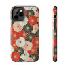 Oriental Floral Design Tough Phone Case for iPhone in 21 different sizes. Compatible with iPhone 7, 8, X, 11, 12, 13, 14 and more.